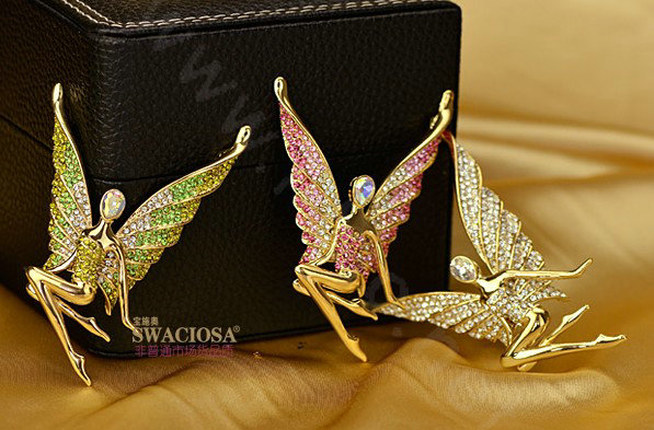 Bling Elf Angel Alloy Crystal Rhinestone DIY Phone Case Cover Deco Kit 56*80mm - Pink