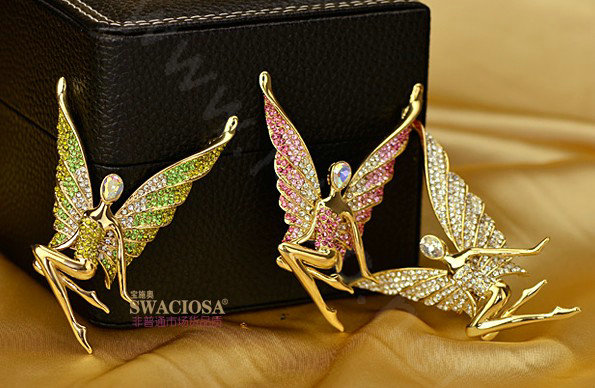 Bling Elf Angel Alloy Rhinestone Crystal DIY Phone Case Cover Deco Kit 56*80mm - Champagne