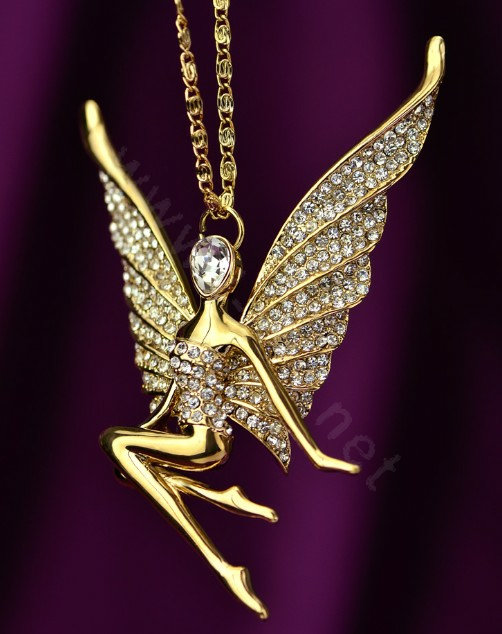 Bling Elf Angel Alloy Rhinestone Crystal DIY Phone Case Cover Deco Kit 56*80mm - Gold