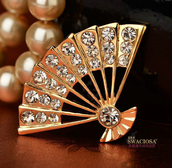 Bling Fan Alloy Crystal Rhinestone DIY Phone Case Cover Deco Kit 45*30mm - White
