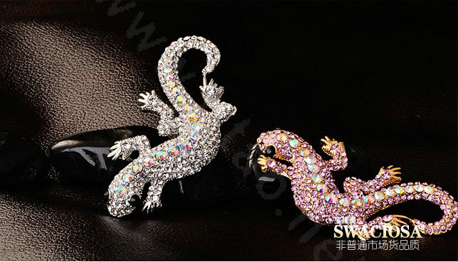 Bling Gecko Alloy Rhinestone Crystal DIY Phone Case Cover Deco Kit 72*45mm - Pink