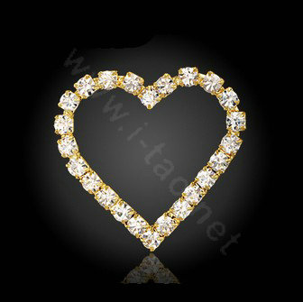 Bling Heart Alloy Crystal Rhinestone DIY Phone Case Cover Deco Kit 38*33mm - Gold
