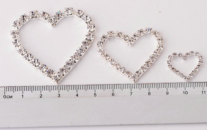 Bling Heart Alloy Crystal Rhinestone DIY Phone Case Cover Deco Kit 38*33mm - Gold