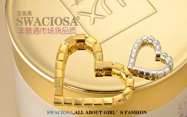 Bling Heart Alloy Crystal Rhinestone DIY Phone Case Cover Deco Kit 38*33mm - Gold