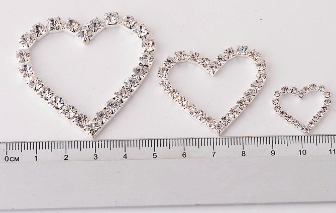 Bling Heart Alloy Crystal Rhinestone DIY Phone Case Cover Deco Kit 38*33mm - White