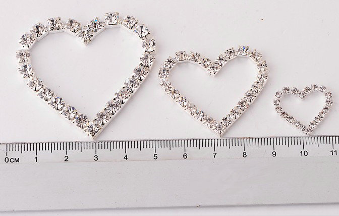 Bling Heart Alloy Crystal Rhinestone DIY Phone Case Cover Deco Kit 48*46mm - White