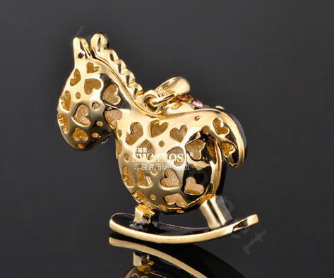 Bling Horse Alloy Rhinestone Crystal DIY Phone Case Cover Deco Kit 48*45mm - White