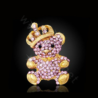 Bling Panda Alloy Rhinestone Crystal DIY Phone Case Cover Deco Kit 34*64mm - Pink
