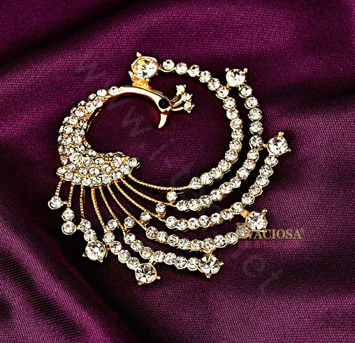 Bling Phoenix Alloy Crystal Rhinestone DIY Phone Case Cover Deco Kit 45*44mm - White