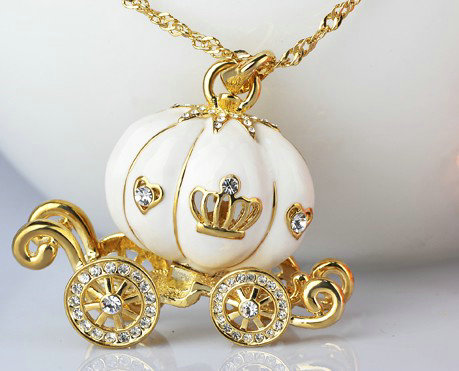 Bling Pumpkin car Alloy Rhinestone Crystal DIY Phone Case Cover Deco Kit 55*45mm - Gold