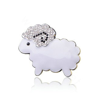 Bling Sheep Alloy Crystal Rhinestone DIY Phone Case Cover Deco Kit - White