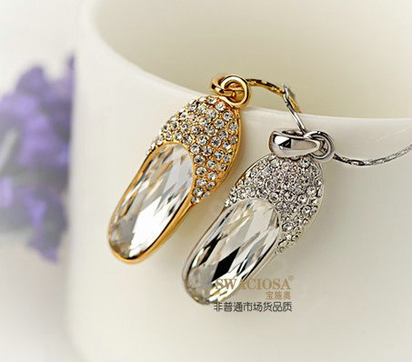 Bling shoes Alloy Rhinestone Crystal DIY Phone Case Cover Deco Kit 37*12mm - Gold