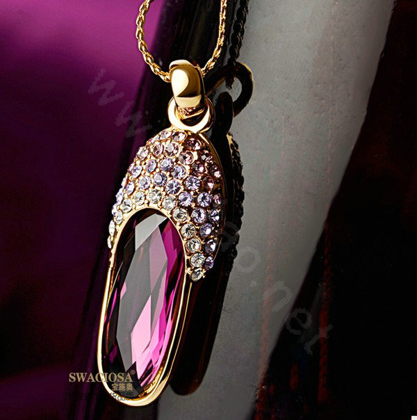 Bling shoes Alloy Rhinestone Crystal DIY Phone Case Cover Deco Kit 37*12mm - Purple