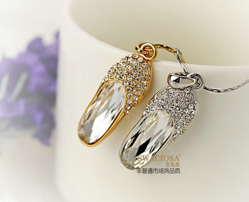 Bling shoes Alloy Rhinestone Crystal DIY Phone Case Cover Deco Kit 37*12mm - White