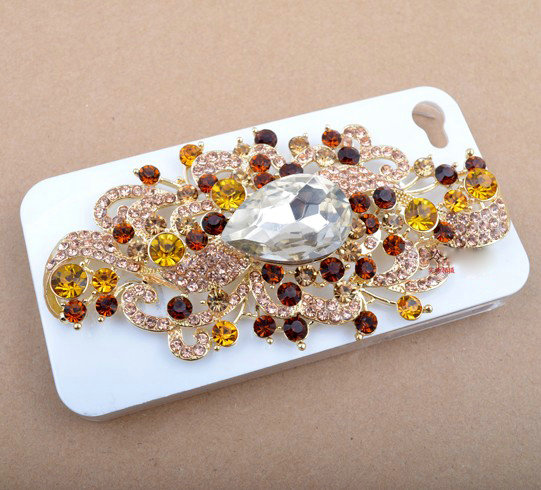 Bling Angel Eyes Alloy Crystal Rhinestone DIY Phone Case Cover Deco Den Kit - Champagne