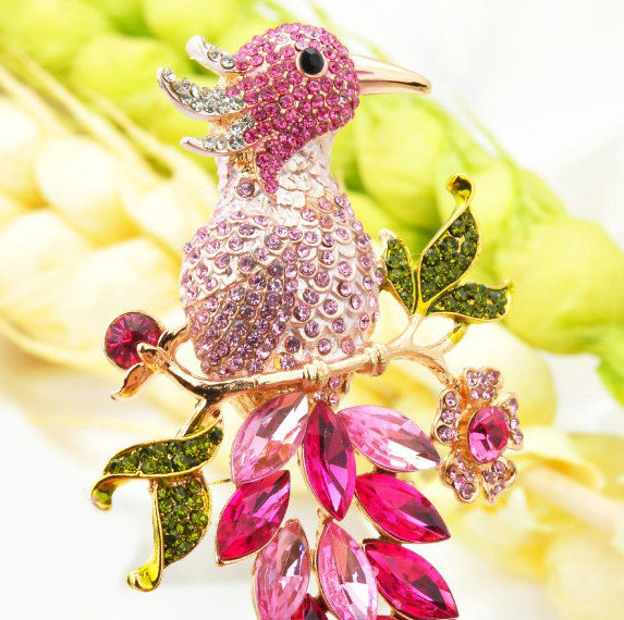 Bling Lark Bird Alloy Crystal Rhinestone DIY Phone Case Cover Deco Den Kit 66*97mm - Pink
