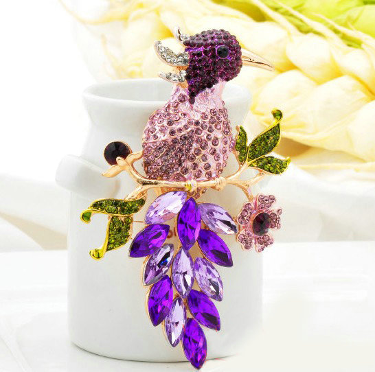 Bling Lark Bird Alloy Crystal Rhinestone DIY Phone Case Cover Deco Den Kit 66*97mm - Purple