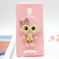 Cute girl Silicone Cases Mirror Cover Skin for OPPO U705T Ulike2 - Pink