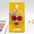 Cute girl Silicone Cases Mirror Cover Skin for OPPO U705T Ulike2 - Yellow