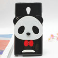 Panda Silicone Cases Mirror Covers Skin for OPPO U705T Ulike2 - Black