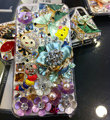 Bling S-warovski crystal cases Flower diamonds cover for iPhone 5 - Blue