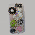 Bling S-warovski crystal cases Pumpkin Trojan diamond cover for iPhone 5 - Green