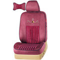 VV stripe camel velvet Custom Auto Car Seat Cover Set - Red