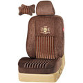 VV stripe velvet Custom Auto Car Seat Cover Set - Coffee