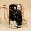 Bling Crystal Case Rhinestone Flower Cover for Samsung i9250 GALAXY Nexus Prime i515 - Black