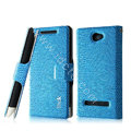 IMAK Slim leather Case holder Holster Cover for HTC 8S - Blue