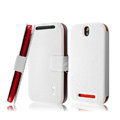 IMAK Slim leather Case holder Holster Cover for HTC T528t One ST - White