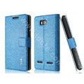 IMAK Slim leather Case holder Holster Cover for Huawei U8950D C8950D G600 - Blue