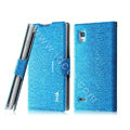 IMAK Slim leather Case holder Holster Cover for LG P765 Optimus L9 - Blue