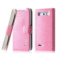 IMAK Slim leather Case holder Holster Cover for Motorola XT788 - Pink