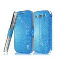 IMAK Slim leather Case holder Holster Cover for Samsung Galaxy SIII S3 I9300 I9308 I939 I535 - Blue