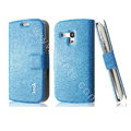 IMAK Slim leather Case holder Holster Cover for Samsung I8190 GALAXY SIII Mini - Blue