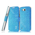 IMAK Slim leather Case holder Holster Cover for Samsung I9260 GALAXY Premier - Blue