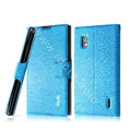IMAK Slim leather Case support Holster Cover for LG E970 - Blue