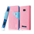 IMAK cross leather case Button holster holder cover for HTC 8S - Pink