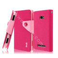 IMAK cross leather case Button holster holder cover for HTC 8S - Rose