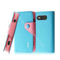 IMAK cross leather case Button holster holder cover for Nokia Lumia 820 - Blue