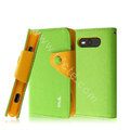 IMAK cross leather case Button holster holder cover for Nokia Lumia 820 - Green