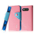 IMAK cross leather case Button holster holder cover for Nokia Lumia 820 - Pink