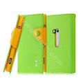 IMAK cross leather case Button holster holder cover for Nokia Lumia 920 - Green