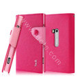 IMAK cross leather case Button holster holder cover for Nokia Lumia 920 - Rose