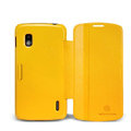 Nillkin Fresh leather Case button Holster Cover Skin for LG E960 Nexus 4 - Yellow