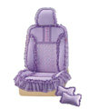 VV lace microfiber Custom Auto Car Seat Cover Set - Purple