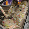 OULILAI British Fashion Traffic line Universal Auto Car Seat Cover Cushion 9pcs - Beige