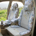 Floral print Lace Bowknot Universal Auto Car Seat Cover Set 21pcs ice silk - Gray