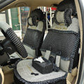 Round dot Lace Universal Auto Car Seat Cover Set 21pcs ice silk - Black